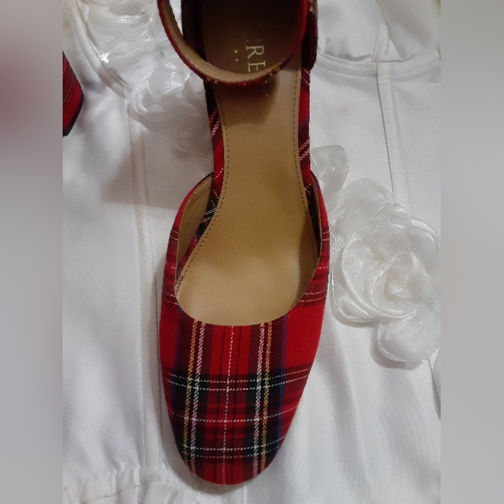 J.Crew Tartan Plaid Strappy Women's Heels Shoes Pumps - Picture 11 of 12